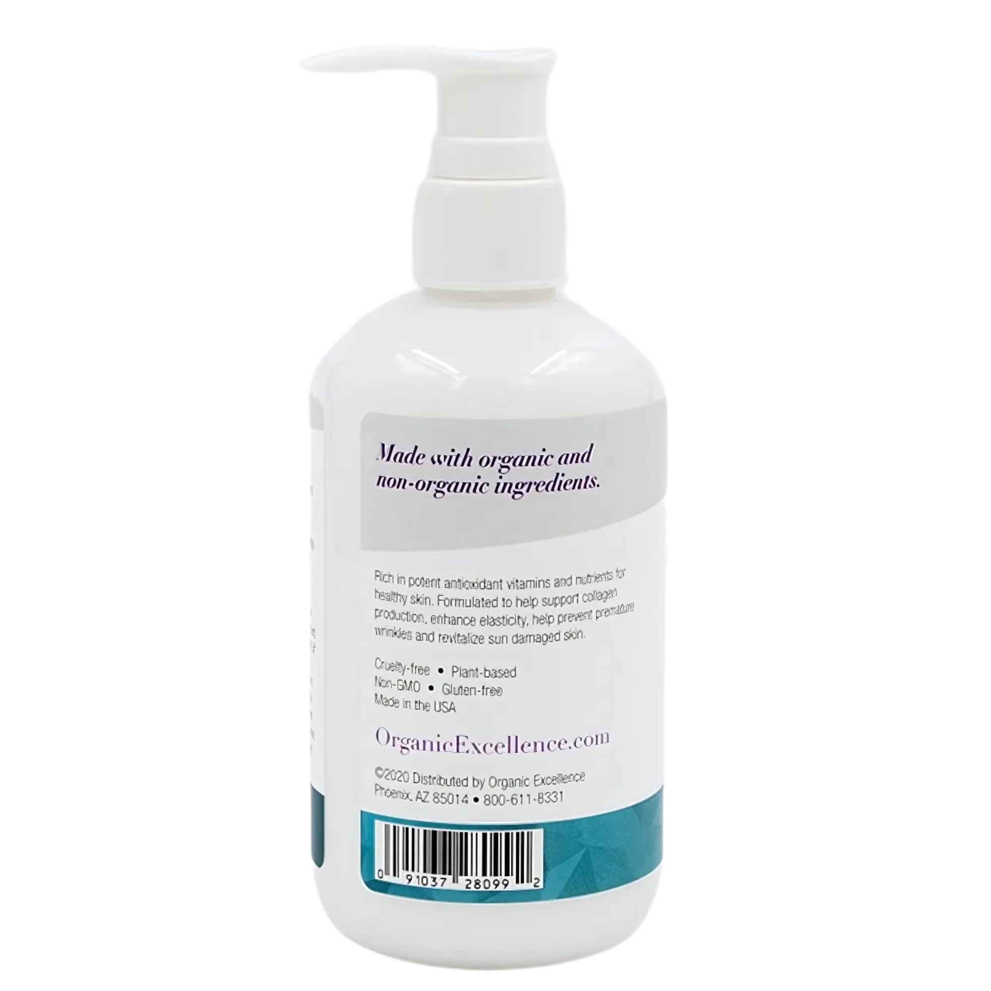 Organic Excellence Made in USA label image emphasizes trusted origin and wholesome skin nourishment.