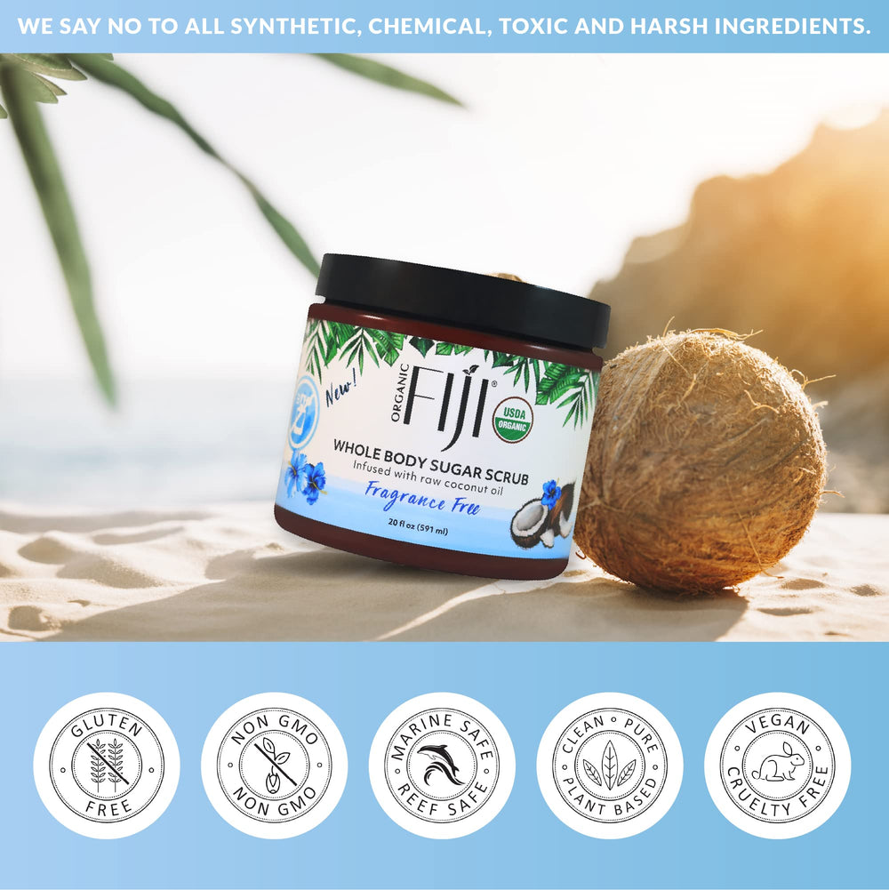 Organic Fiji after-wash skin looks soft, hydrated, and refreshed.