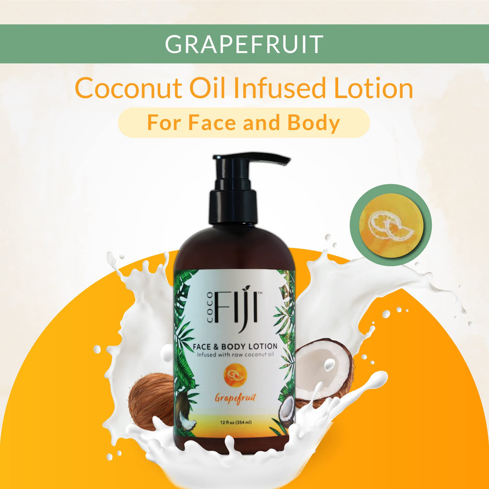 Coconut oil ingredient focus in Coco Fiji lotion for deep hydration.