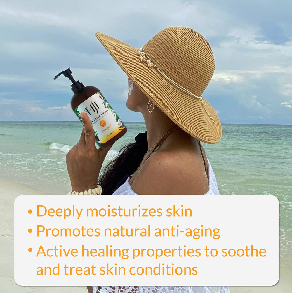 Result of using Coco Fiji lotion with visibly softer, more supple skin.