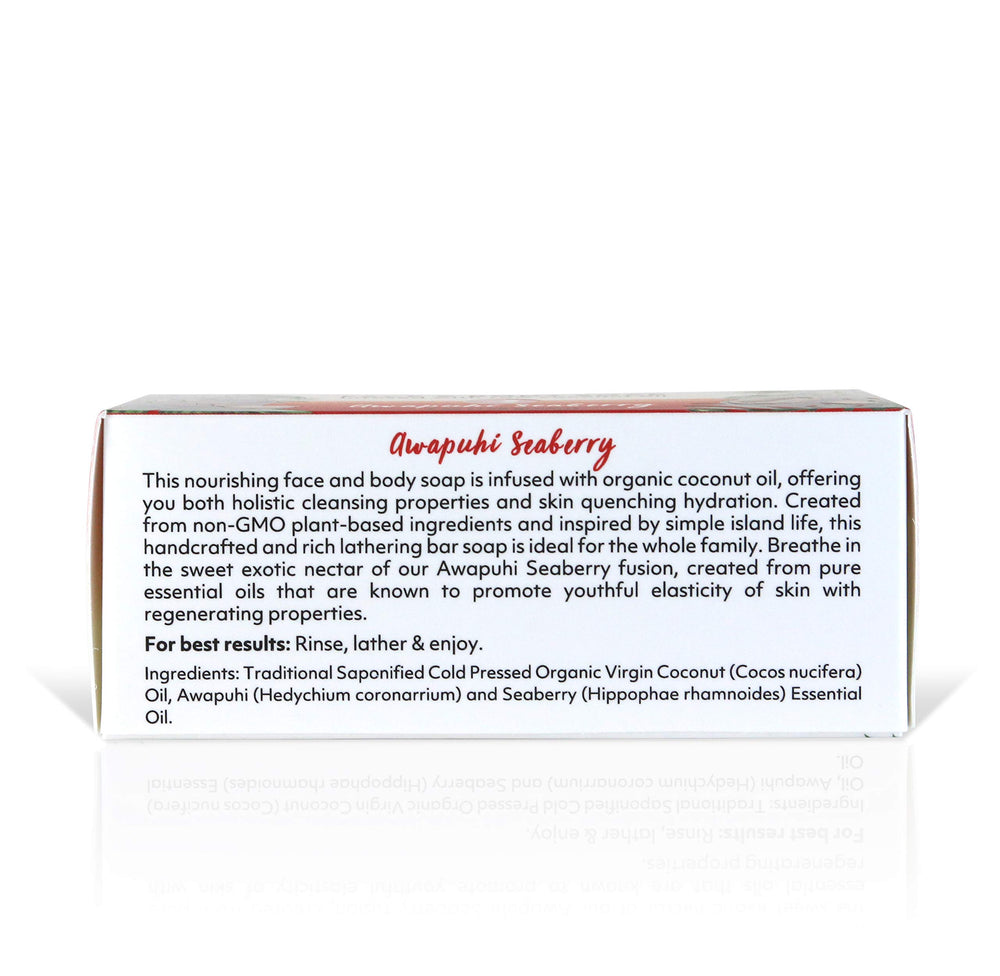 Organic Fiji Coco Fiji Soap Bar featuring Awapuhi Seaberry scent for skin comfort.