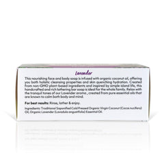 Organic Fiji Coco Fiji Soap Bar Body closeup shows gentle cleansing and moisturizing.