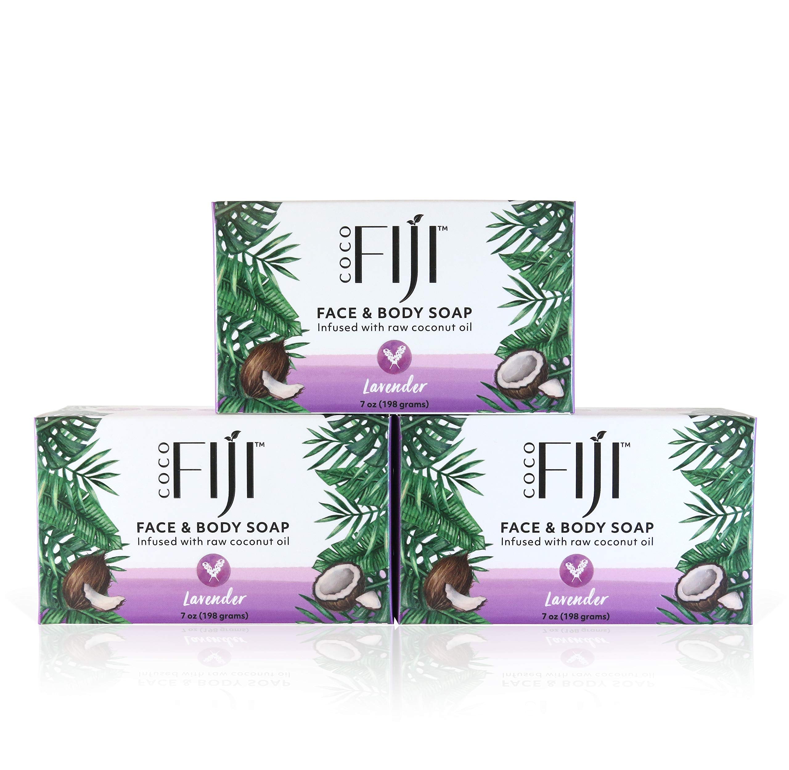Organic Fiji Coco Fiji Soap Bar Face closeup highlighting coconut oil hydration.