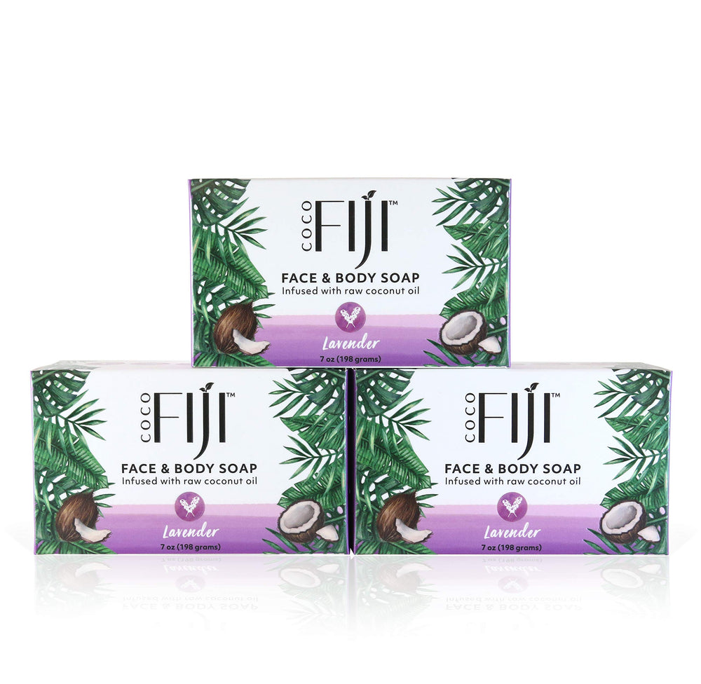 Organic Fiji Coco Fiji Soap Bar Face closeup highlighting coconut oil hydration.