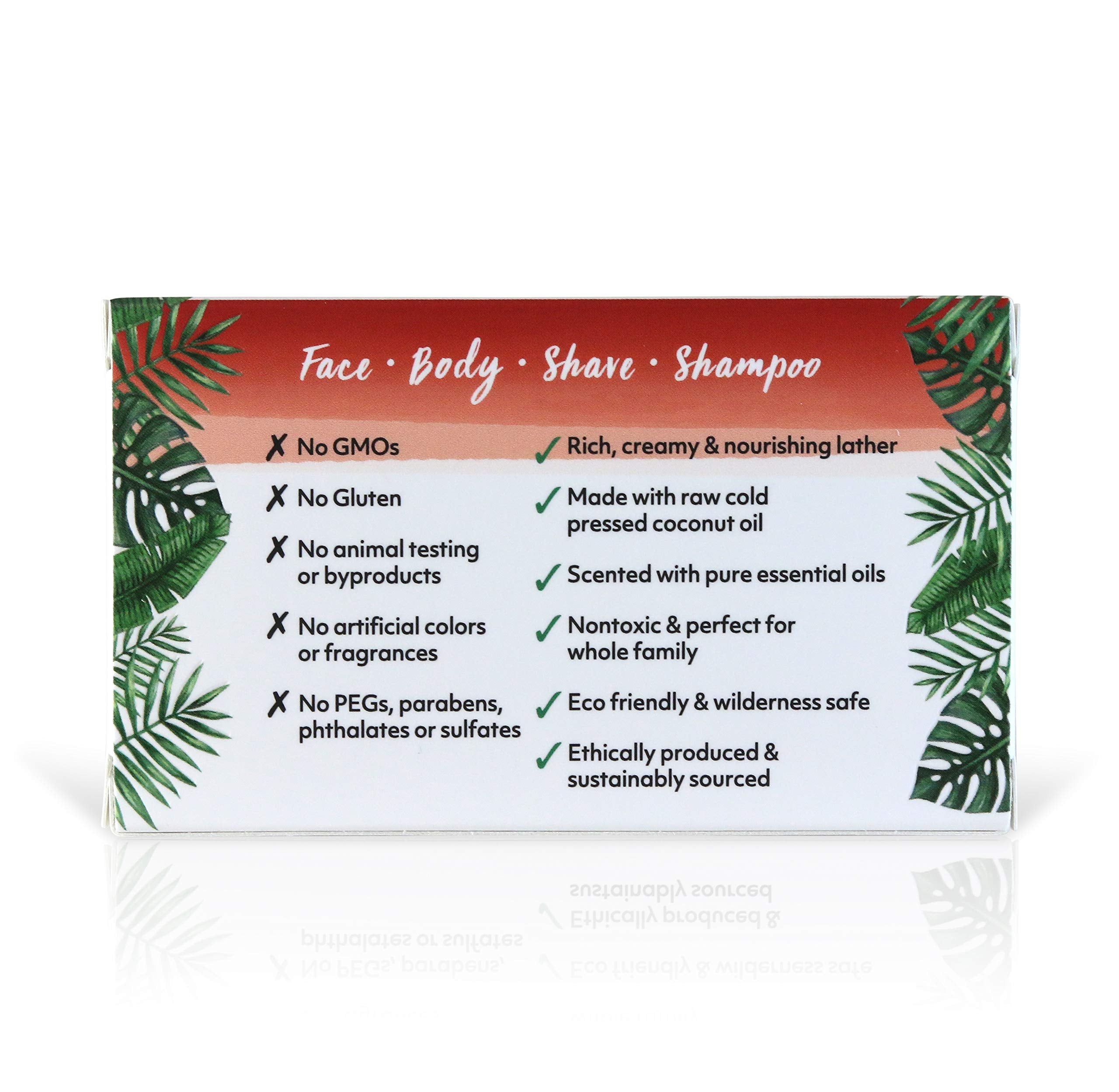 Organic Fiji Coco Fiji Soap Bar creates rich lather for face and body cleansing.
