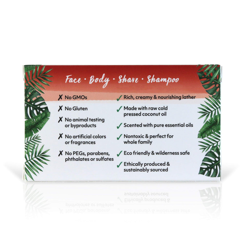 Organic Fiji Coco Fiji Soap Bar creates rich lather for face and body cleansing.