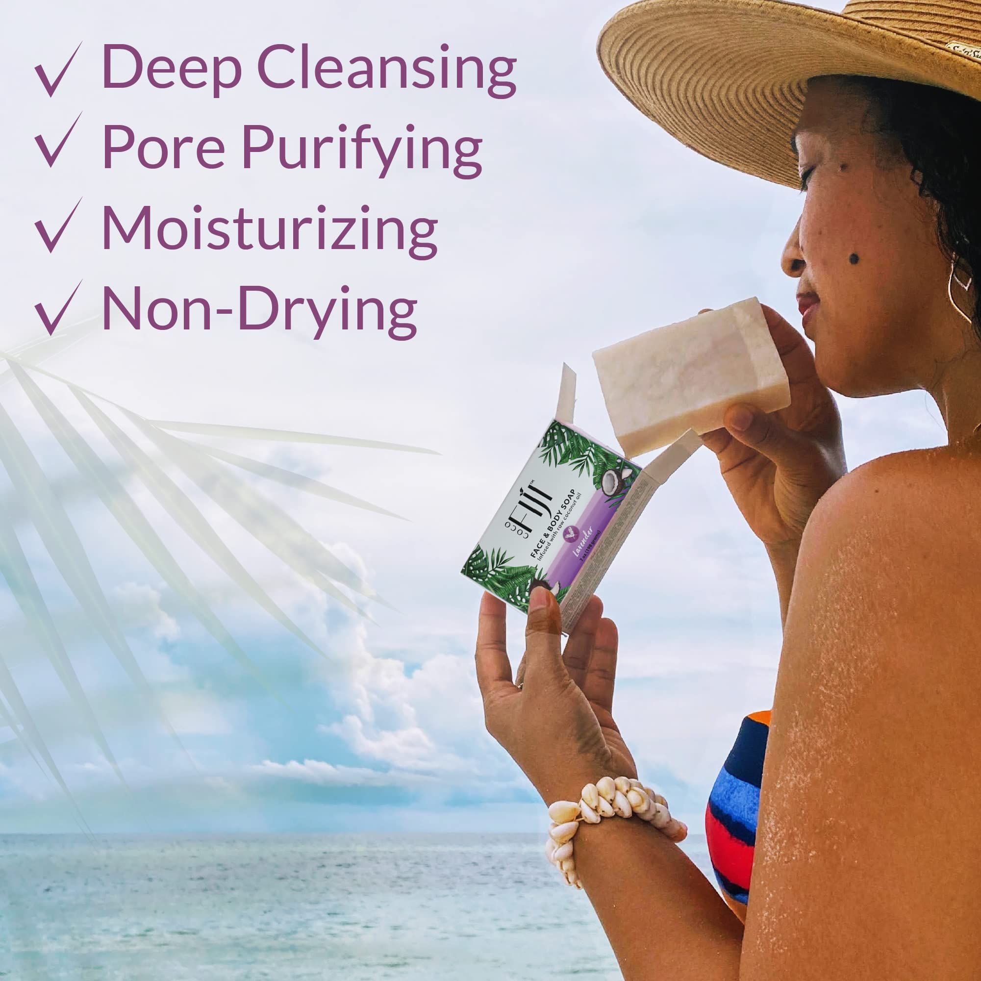 Organic Fiji Coco Fiji Soap Bar vegan formulation with natural ingredients.