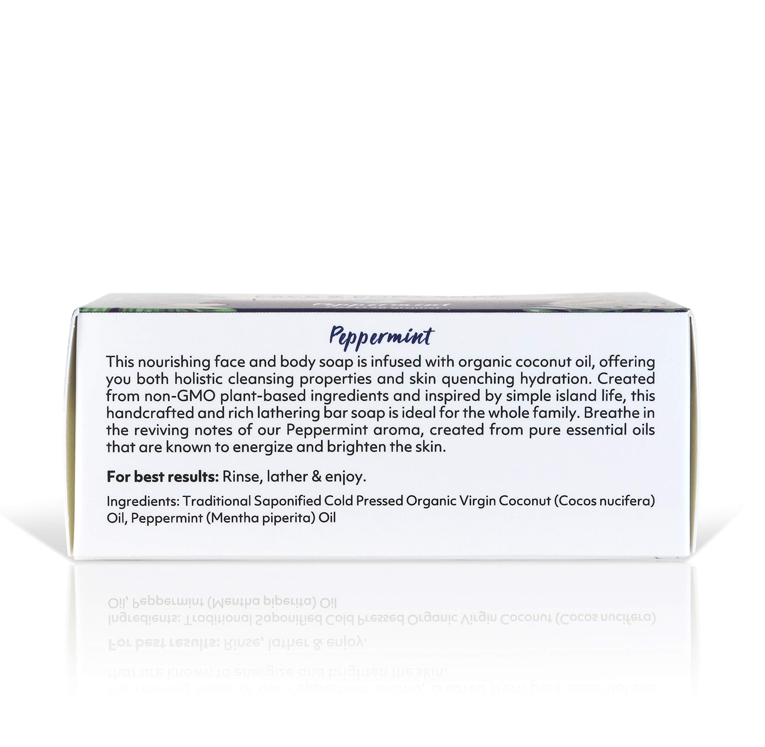 Coco Fiji soap’s rich lather and peppermint aroma for a refreshing cleanse.