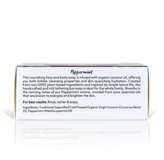 Coco Fiji soap’s rich lather and peppermint aroma for a refreshing cleanse.