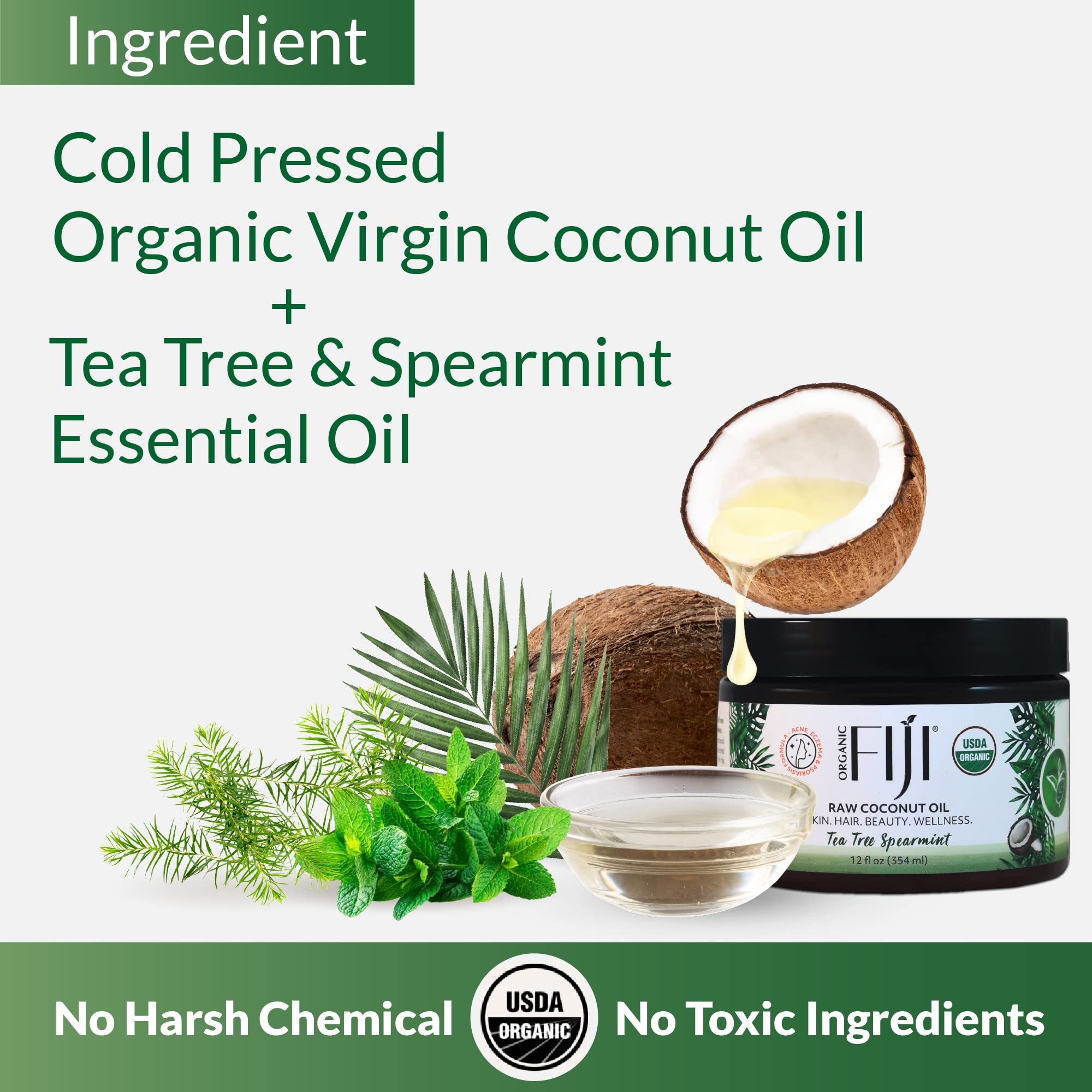 Organic Fiji coconut oil used as massage oil for at-home spa relaxation
