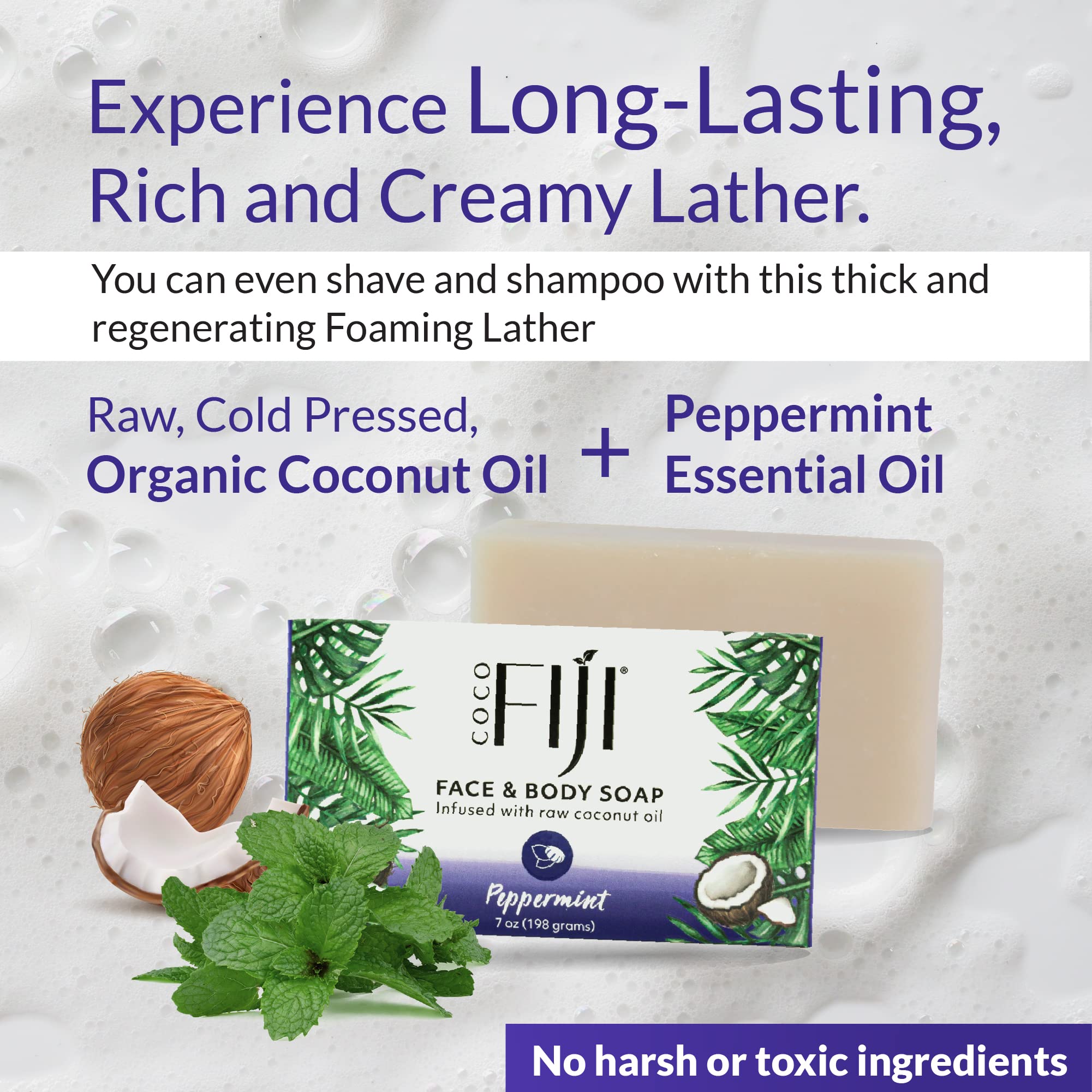 Rich creamy lather leaves skin nourished and lightly scented.