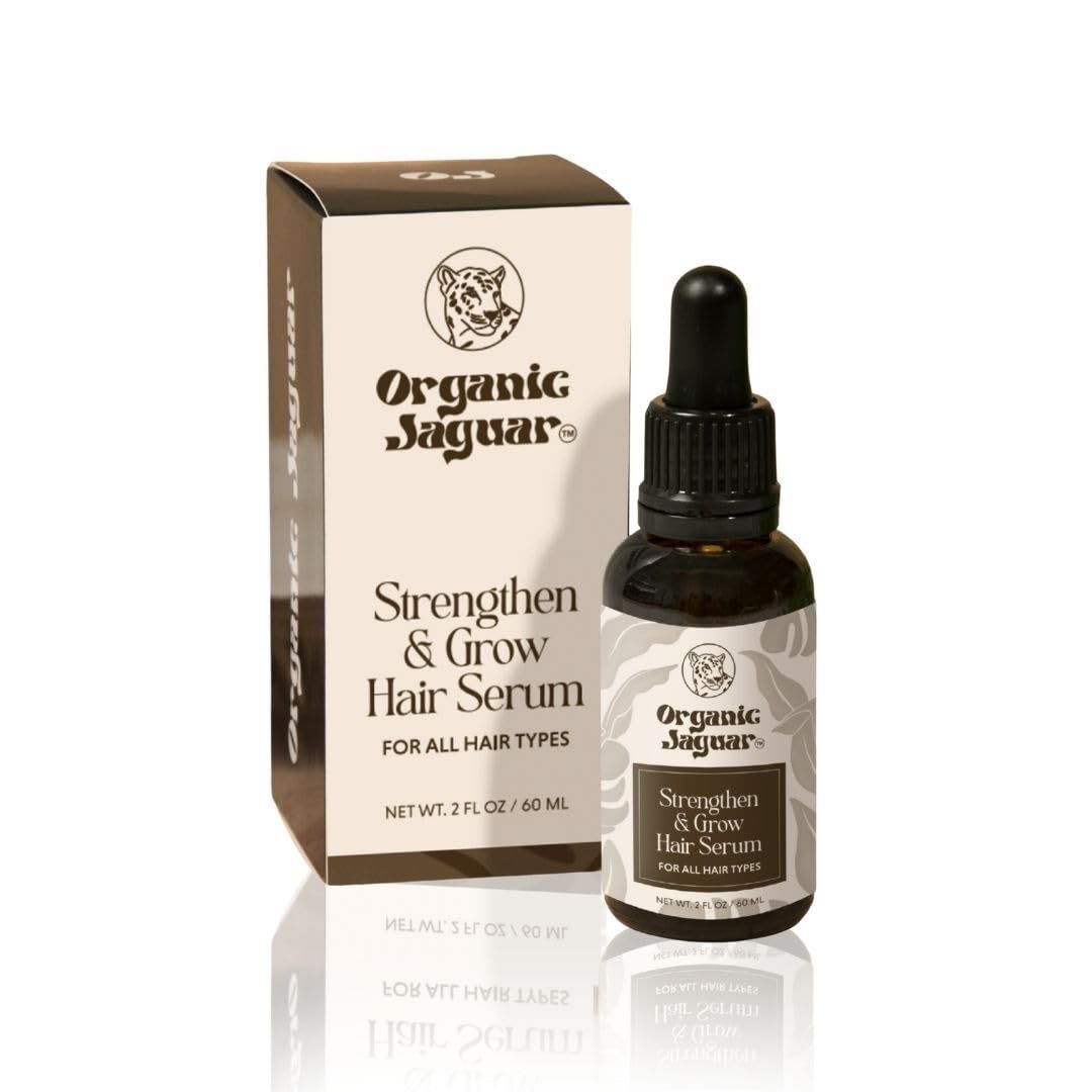 Organic Jaguar Hair Serum with castor and rosemary for fuller-looking hair