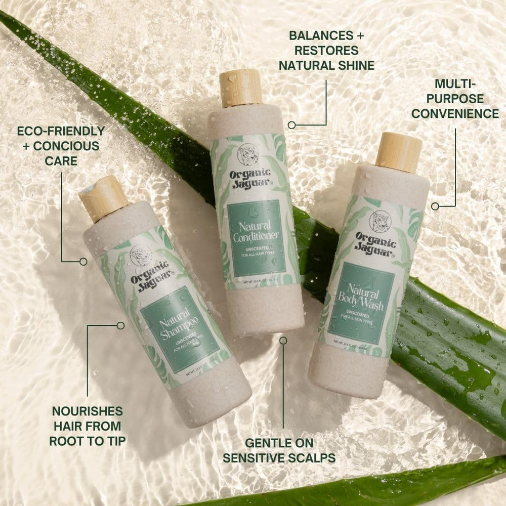 Organic Jaguar Natural Shampoo back label with directions for use.