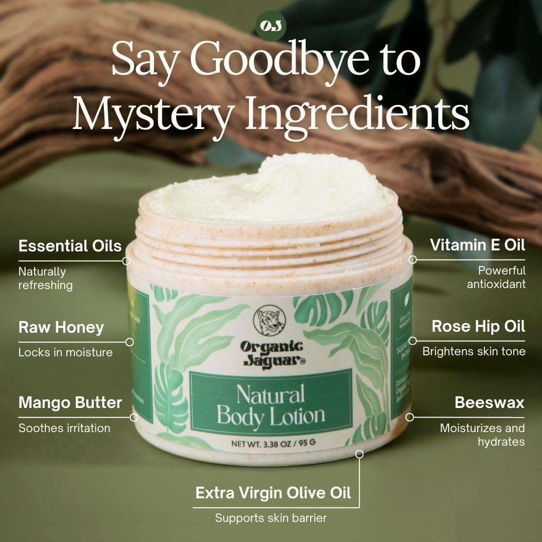 Organic Jaguar raw honey mango butter texture for smooth, velvety skin