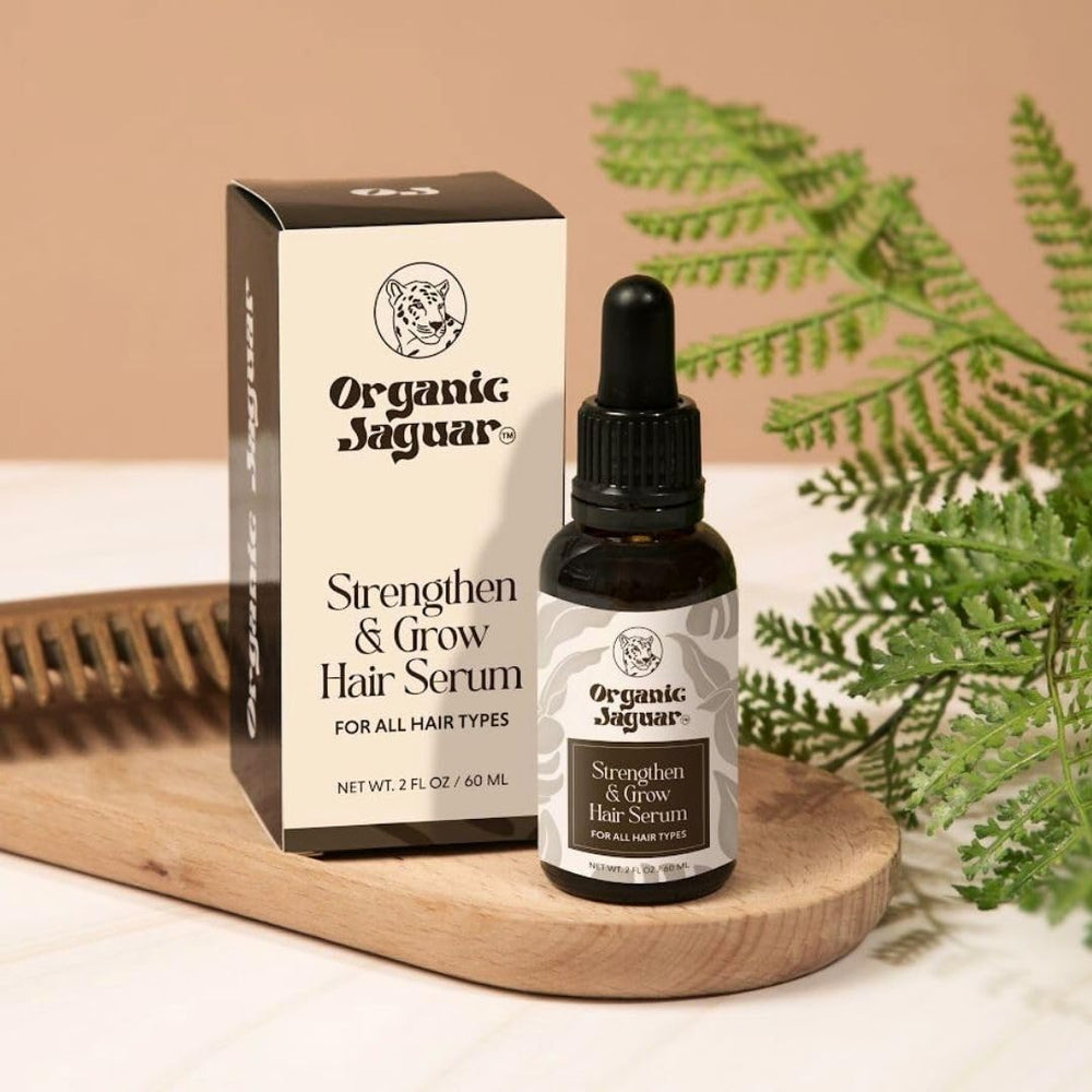Organic Jaguar rosemary oil dropper highlights scalp stimulation for healthier roots