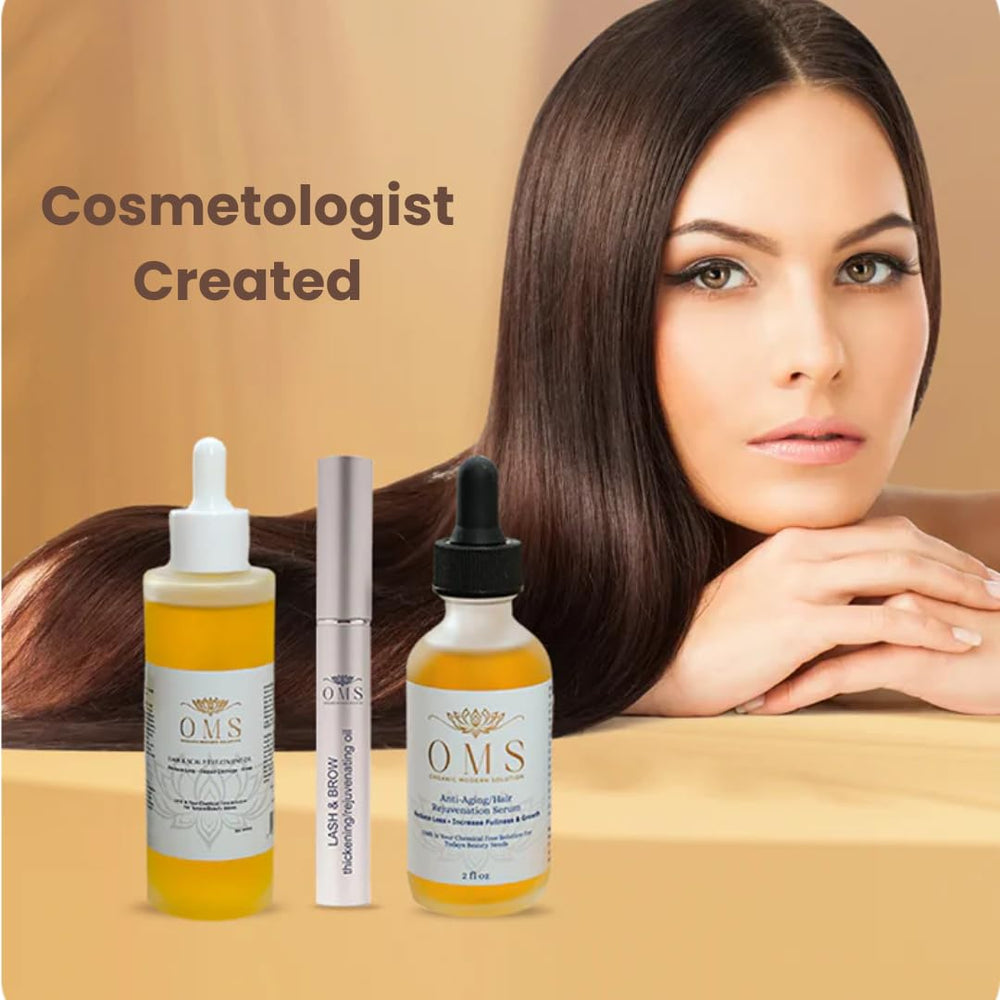 Serum applied during scalp massage for lightweight absorption by Organic Modern Solution.