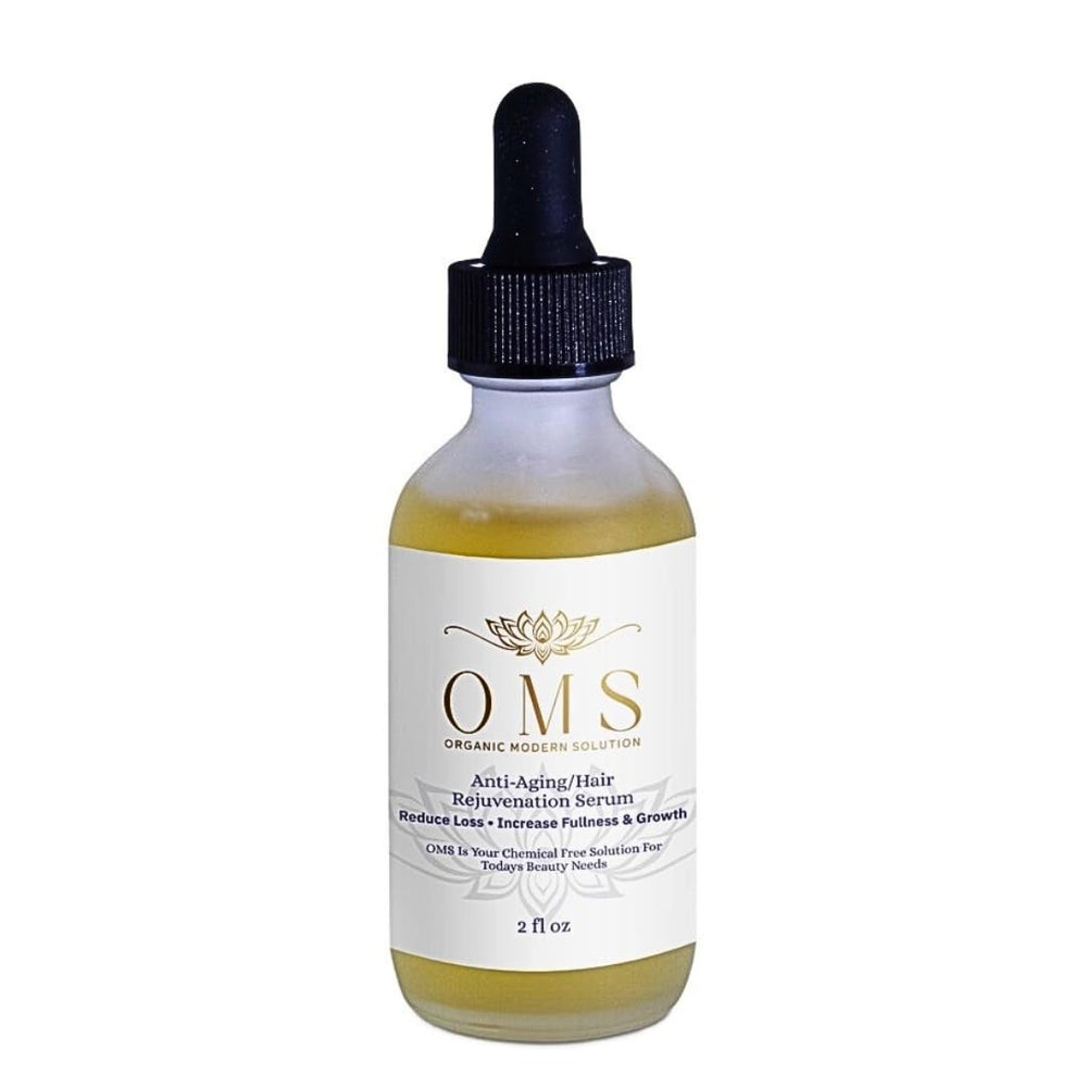 Organic Modern Solution Hair Growth Serum bottle highlighting TriBramla complex for follicle support.