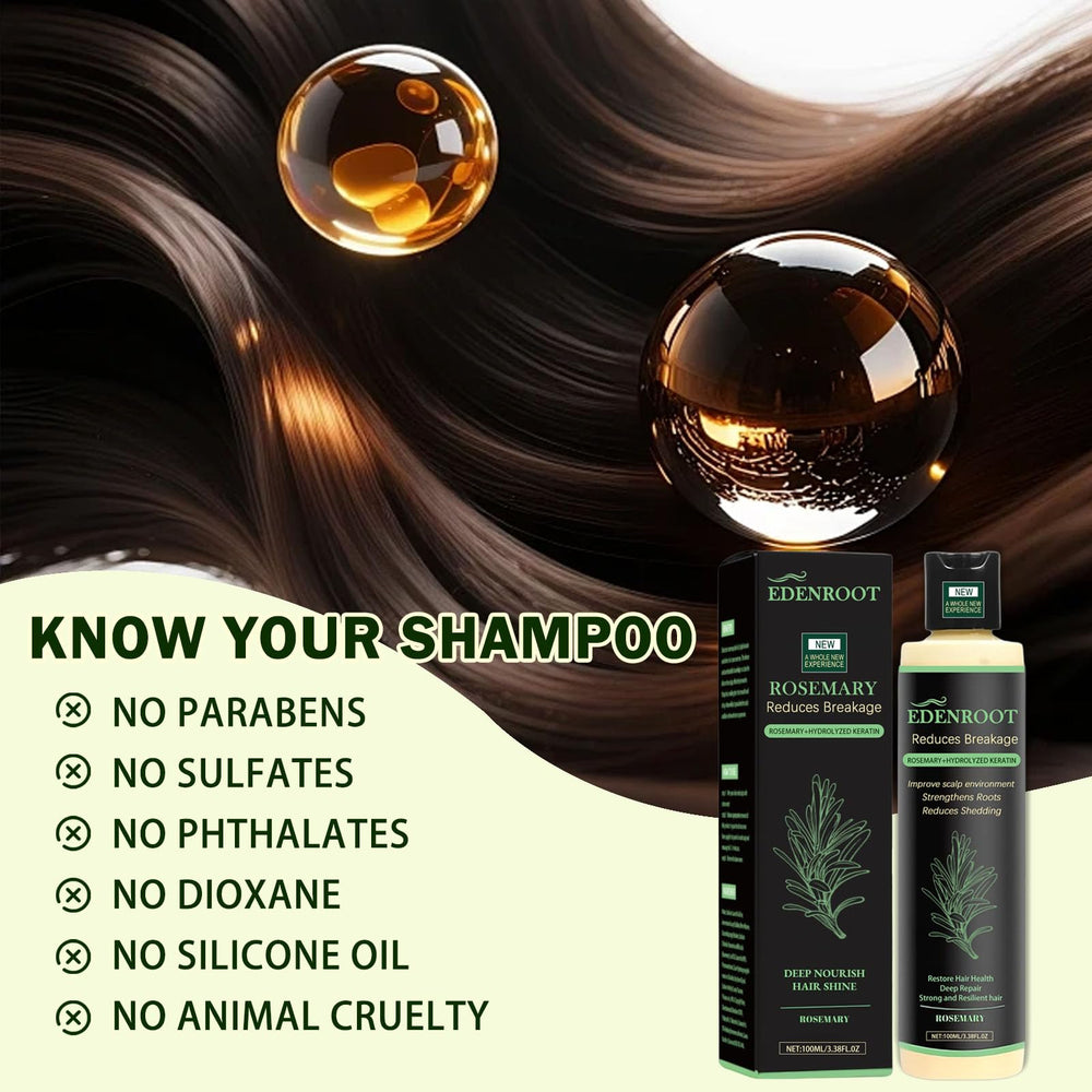 Organic Rosemary Hair Growth Shampoo after-use finish with refreshed scalp feel