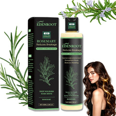 Organic Rosemary Hair Growth Shampoo bottle showing gentle cleansing for thinning hair