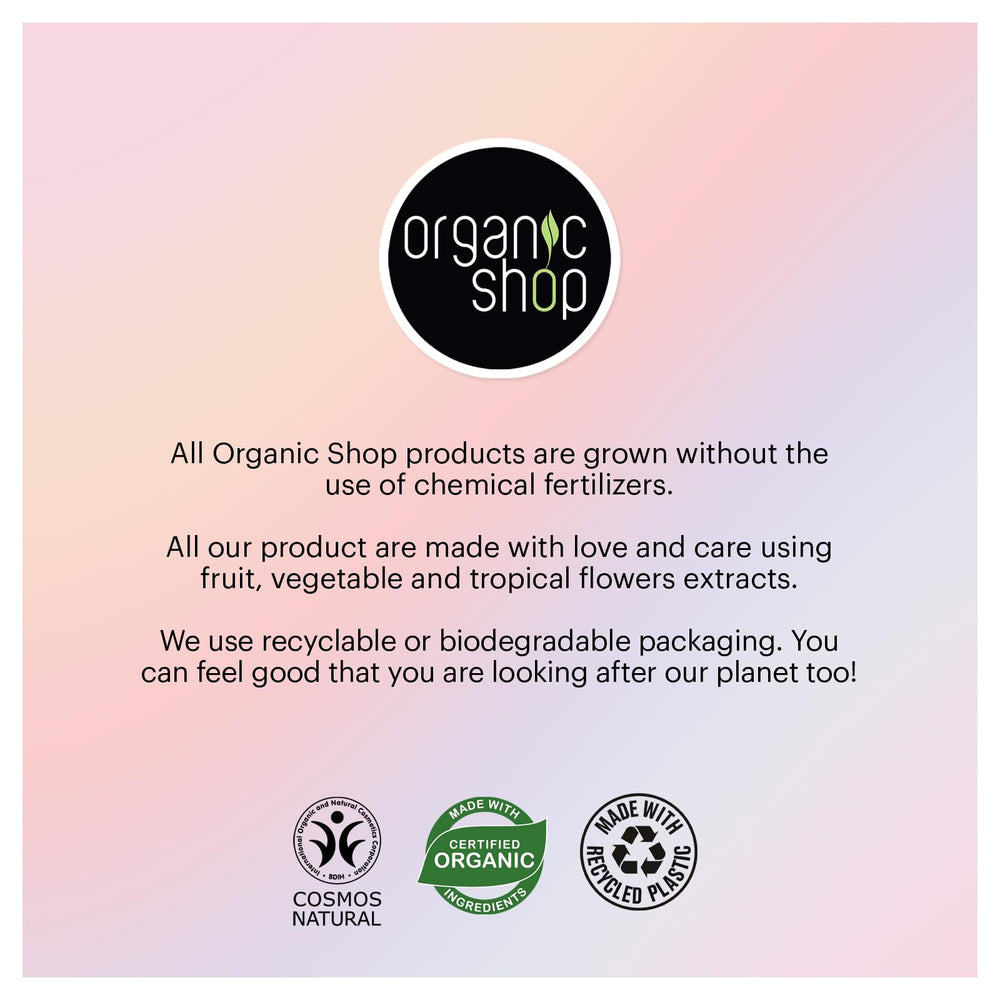 Organic Shop usage shot demonstrates easy wash and rinse for everyday care