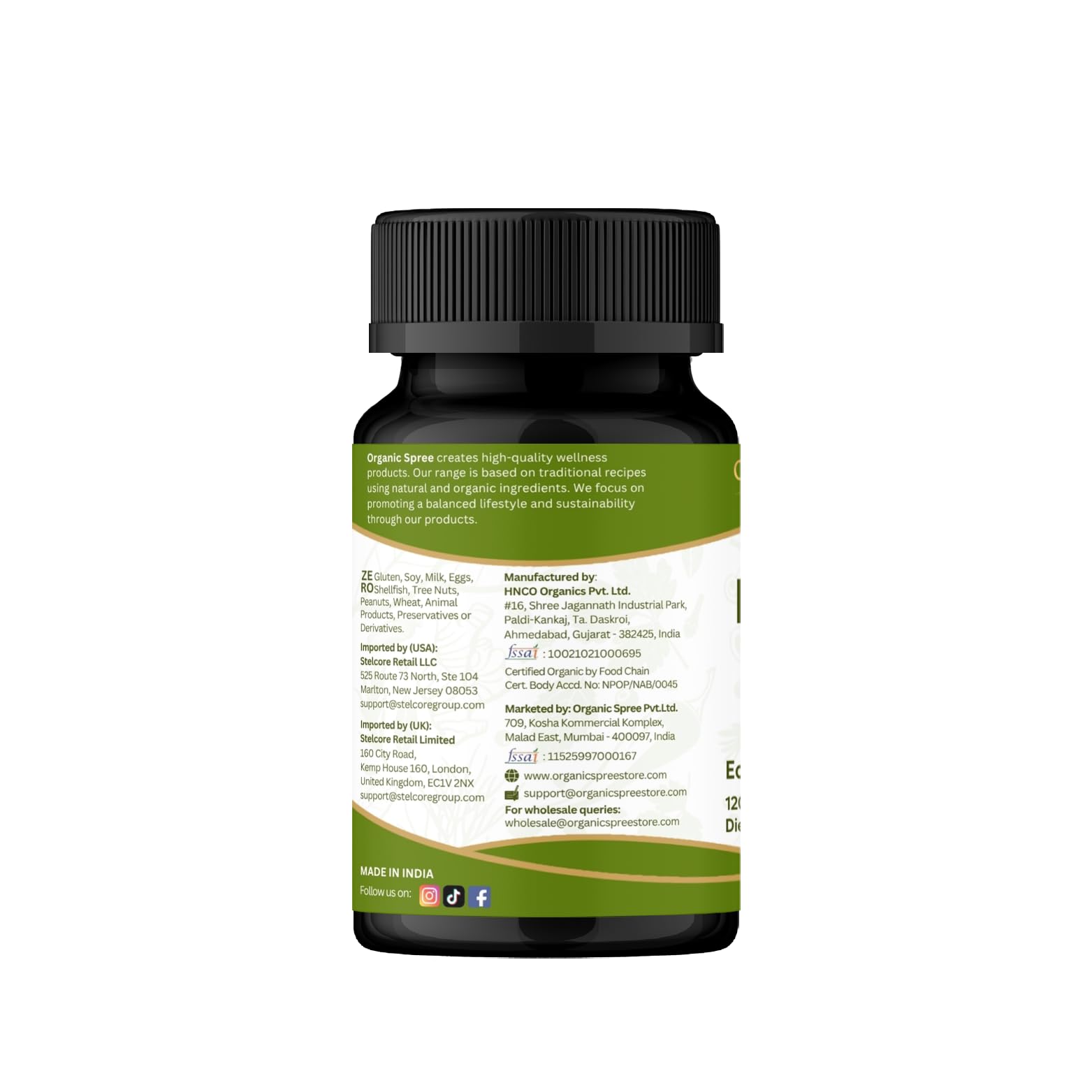 Organic Spree Bhringraj bottle on shelf for easy daily use.