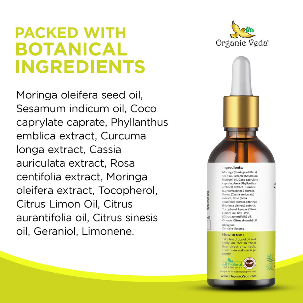 Organic Veda Moringa Face Oil dropper for precise dosing