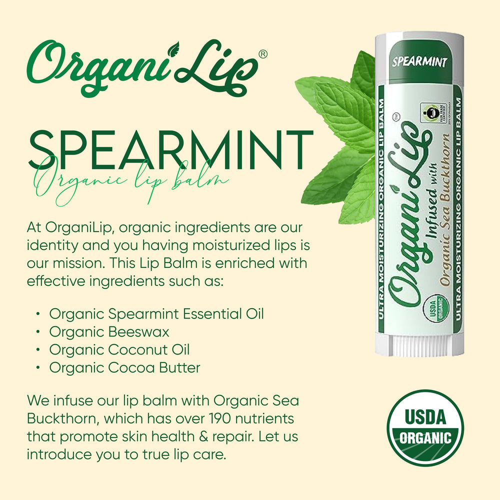 OrganiLip USDA label close-up confirms organic certification.