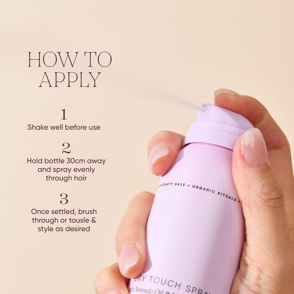 ORI LAB Dry Touch Spray packaging highlights a compact, travel-friendly bottle