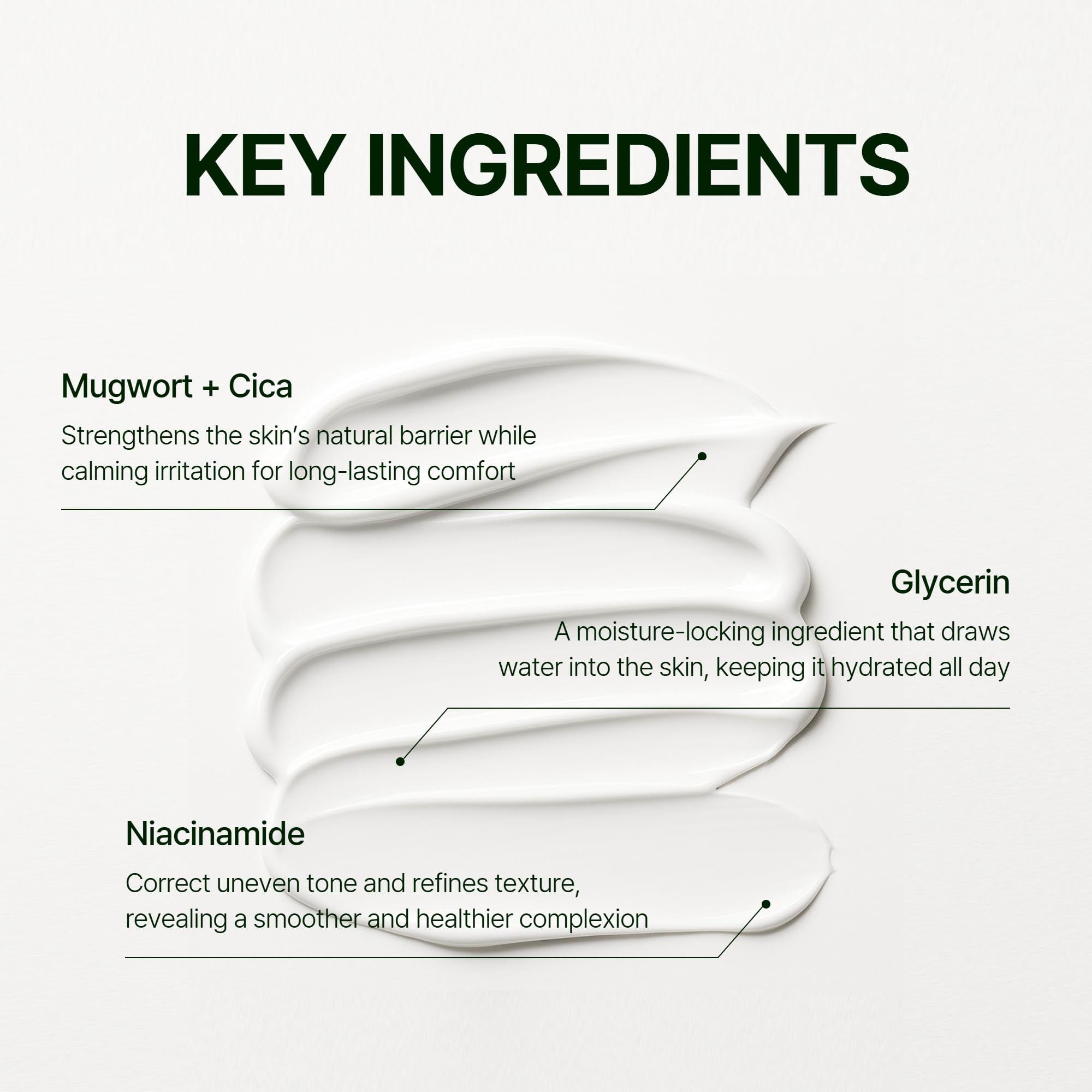 Orien Mugwort Zero Film Moisturizer being gently applied for daily skincare routine
