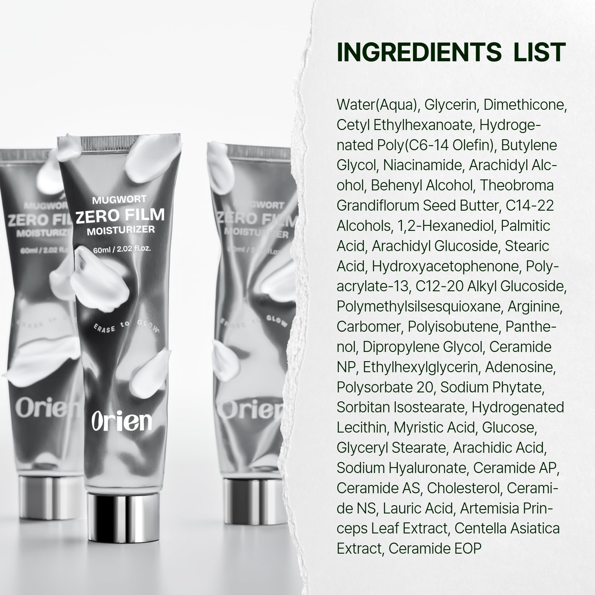 Orien Mugwort Zero Film Moisturizer fragrance-free formula for sensitive users