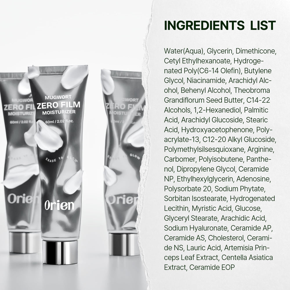 Orien Mugwort Zero Film Moisturizer fragrance-free formula for sensitive users