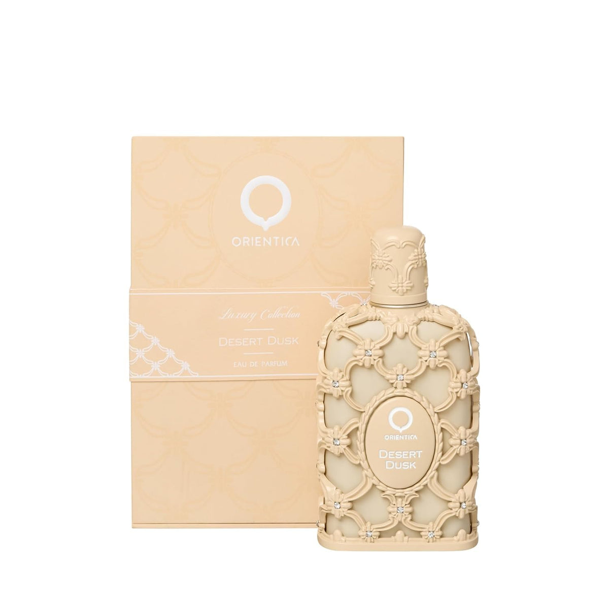 Orientica Desert Dusk bottle pour shows a warm fragrance for evening wear