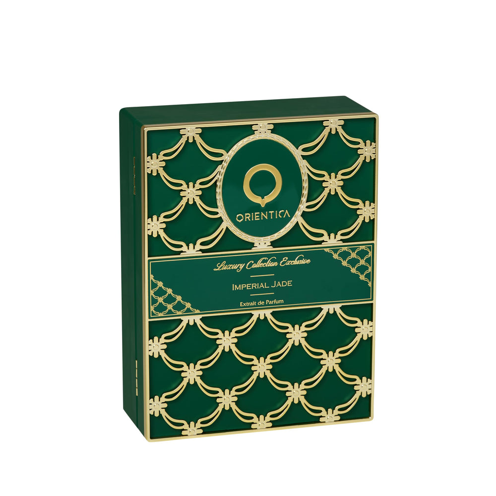 Orientica Imperial Jade base notes of musk and ambergris add lasting warmth and depth