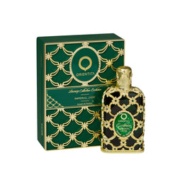 Orientica Imperial Jade heart notes pair basil, coriander, and white tea for a refined lift