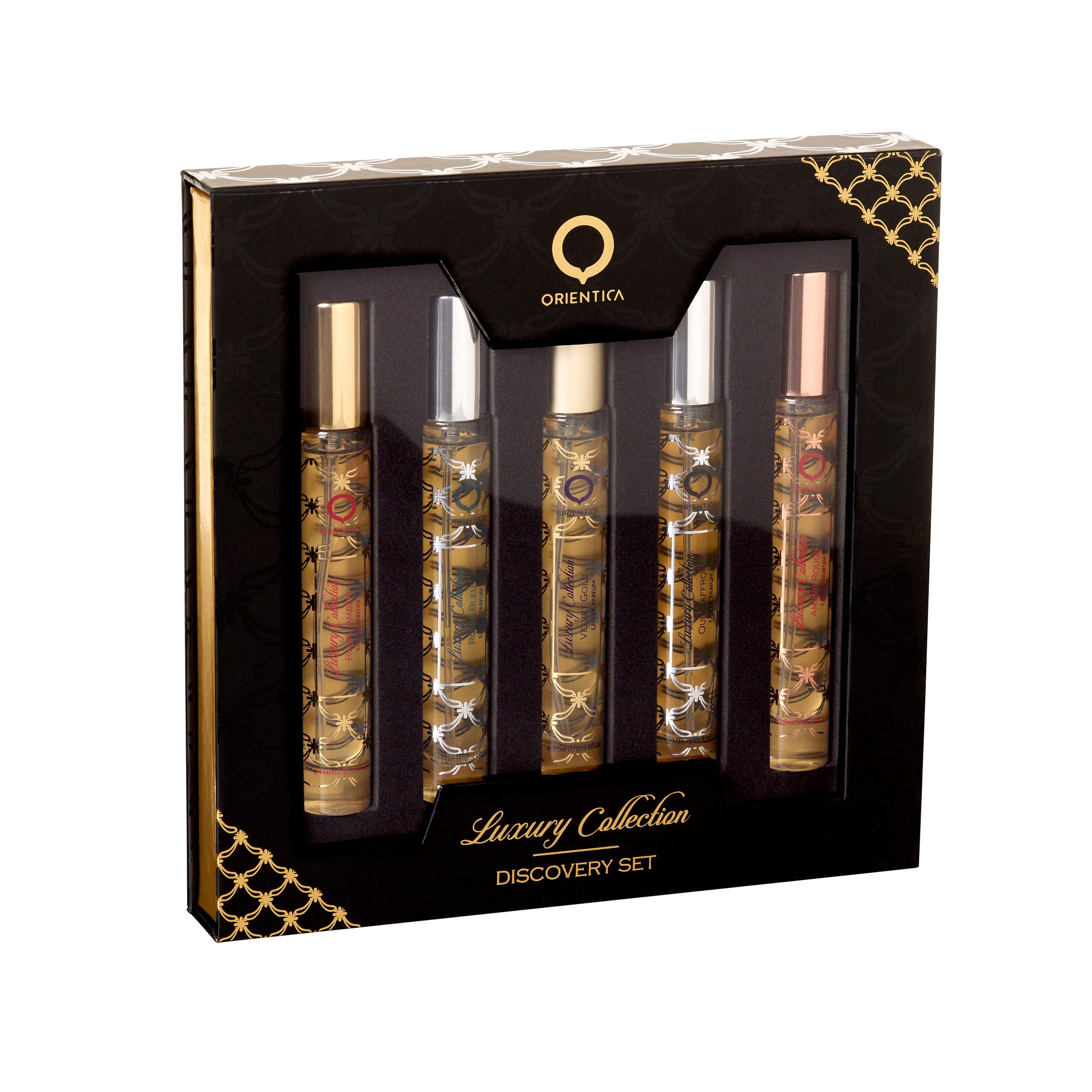 Orientica Oud Saffron mini bottle offering spicy oud for bold daytime use