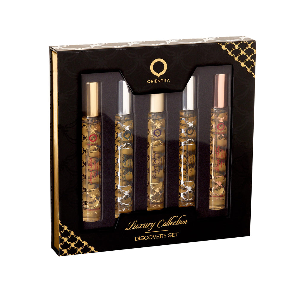 Orientica Oud Saffron mini bottle offering spicy oud for bold daytime use