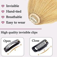 ORIGEN real-hair bangs with natural shine for everyday wear.