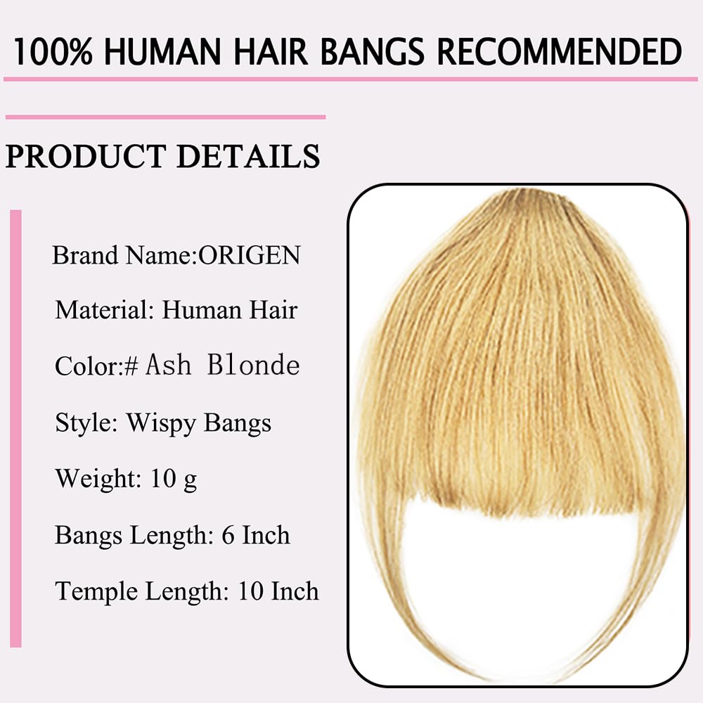 ORIGEN wispy fringe temples clip-on for quick styling.