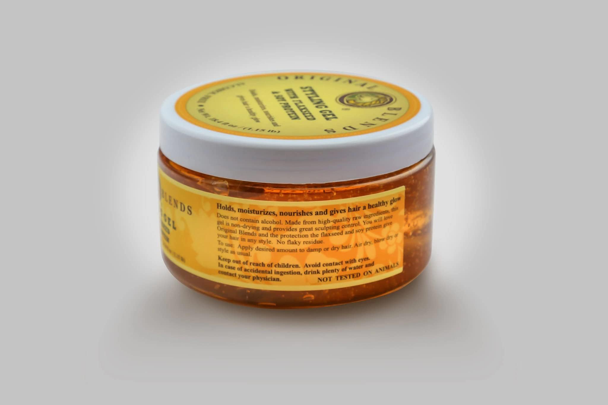 Original Blends Styling Gel on shelf, vegan and cruelty-free packaging.