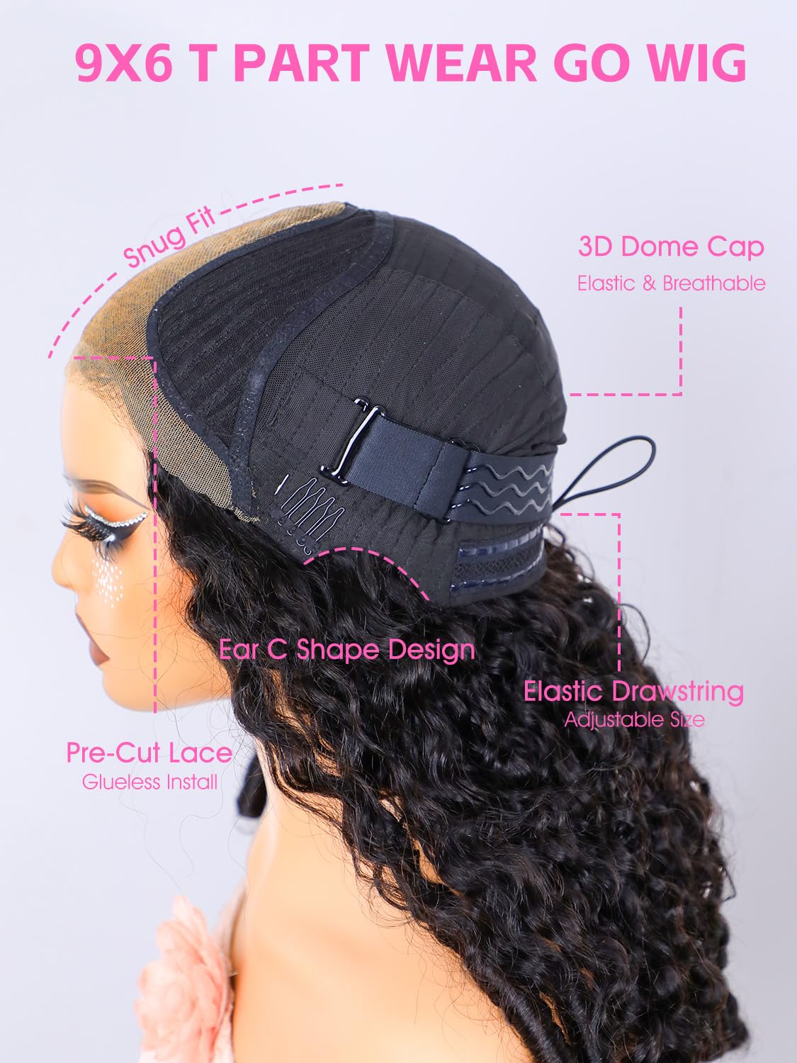 Original Queen 9x6x2 lace wig, breathable cap and secure fit.