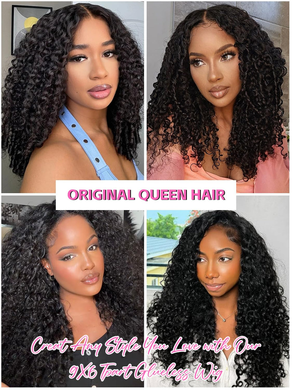 Original Queen glueless wig, beginner-friendly with secure fit for everyday styling.