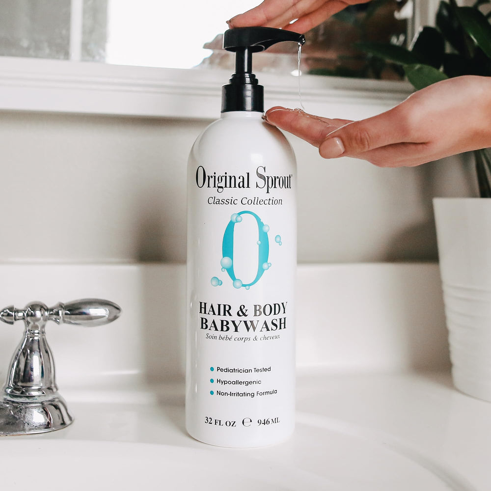 Original Sprout bottle pour, easy rinse for delicate hair and skin