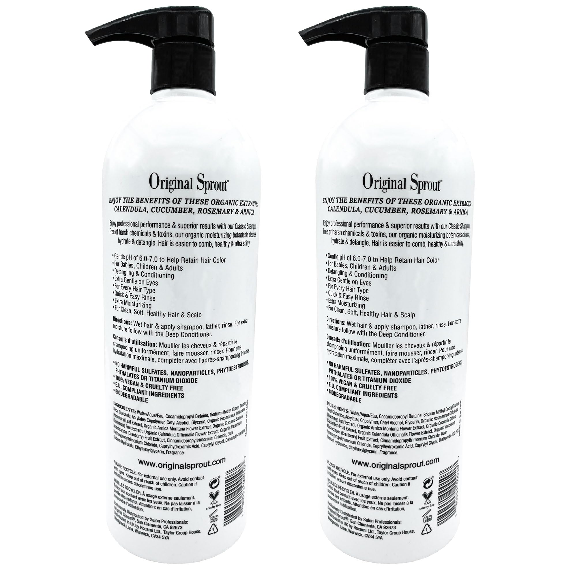 Made in California packaging for Original Sprout shampoo, family-friendly care.