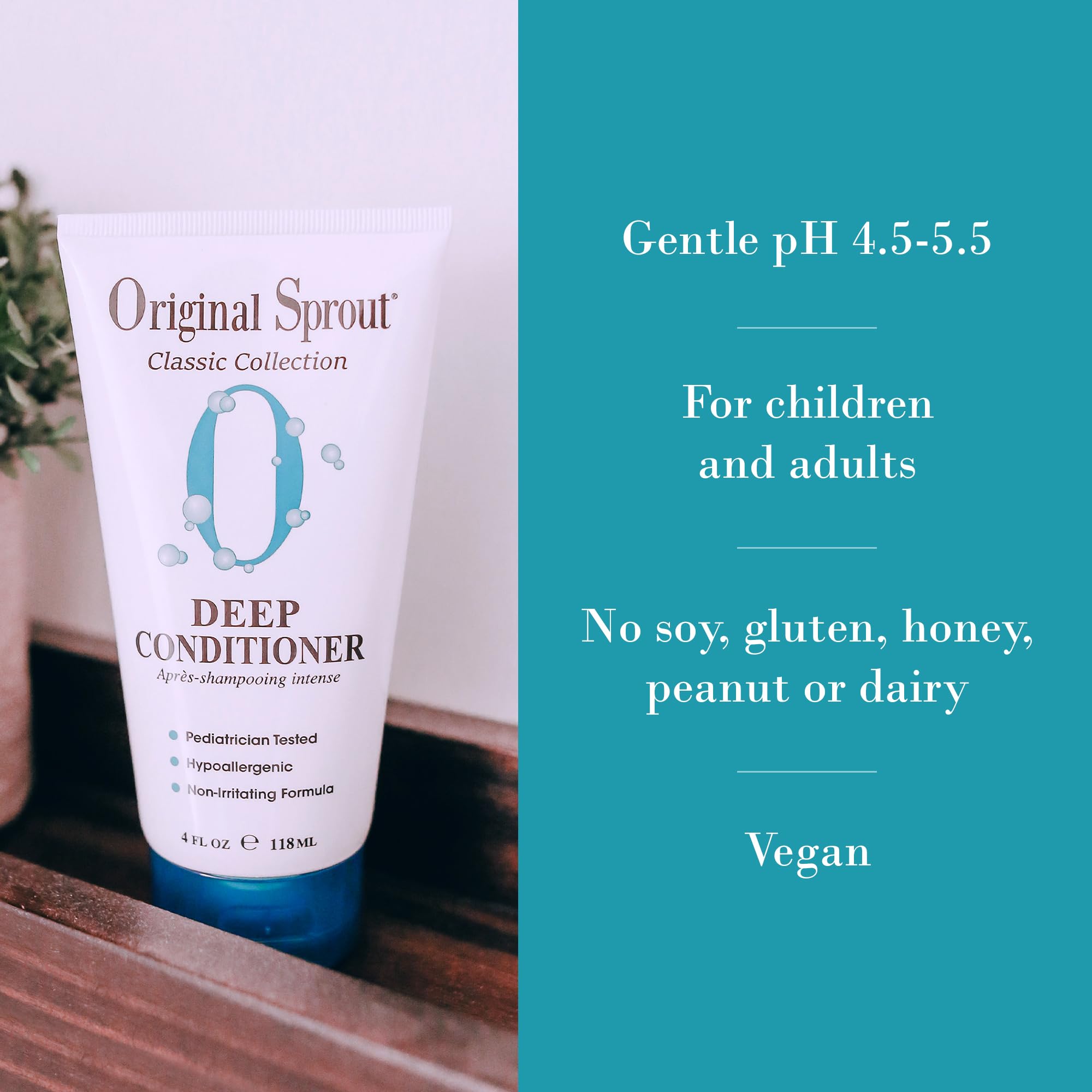 Original Sprout Deep Conditioner being applied to damp hair for moisture