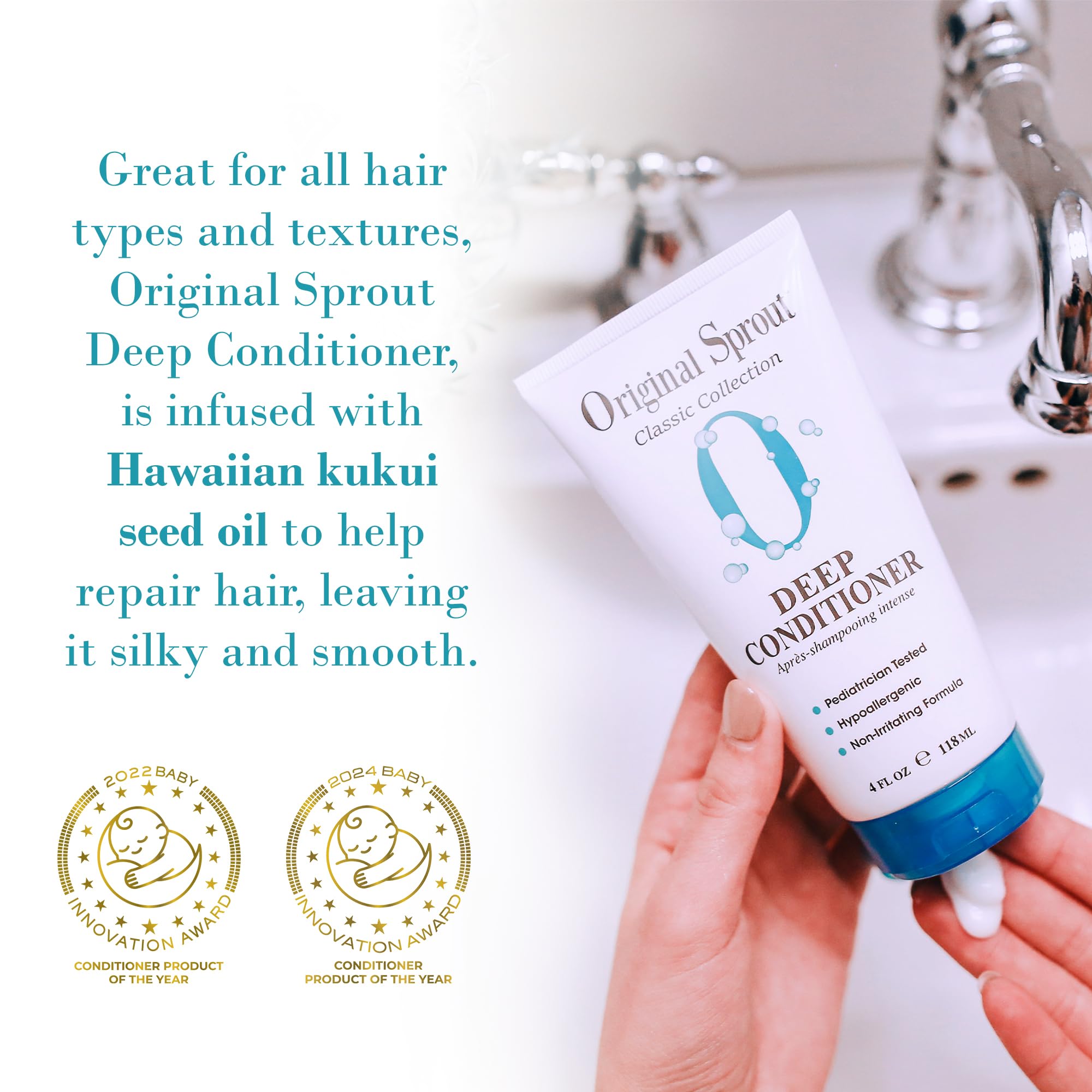 Original Sprout Deep Conditioner calendula-cucumber-arnica-rosemary for soothing conditioning.