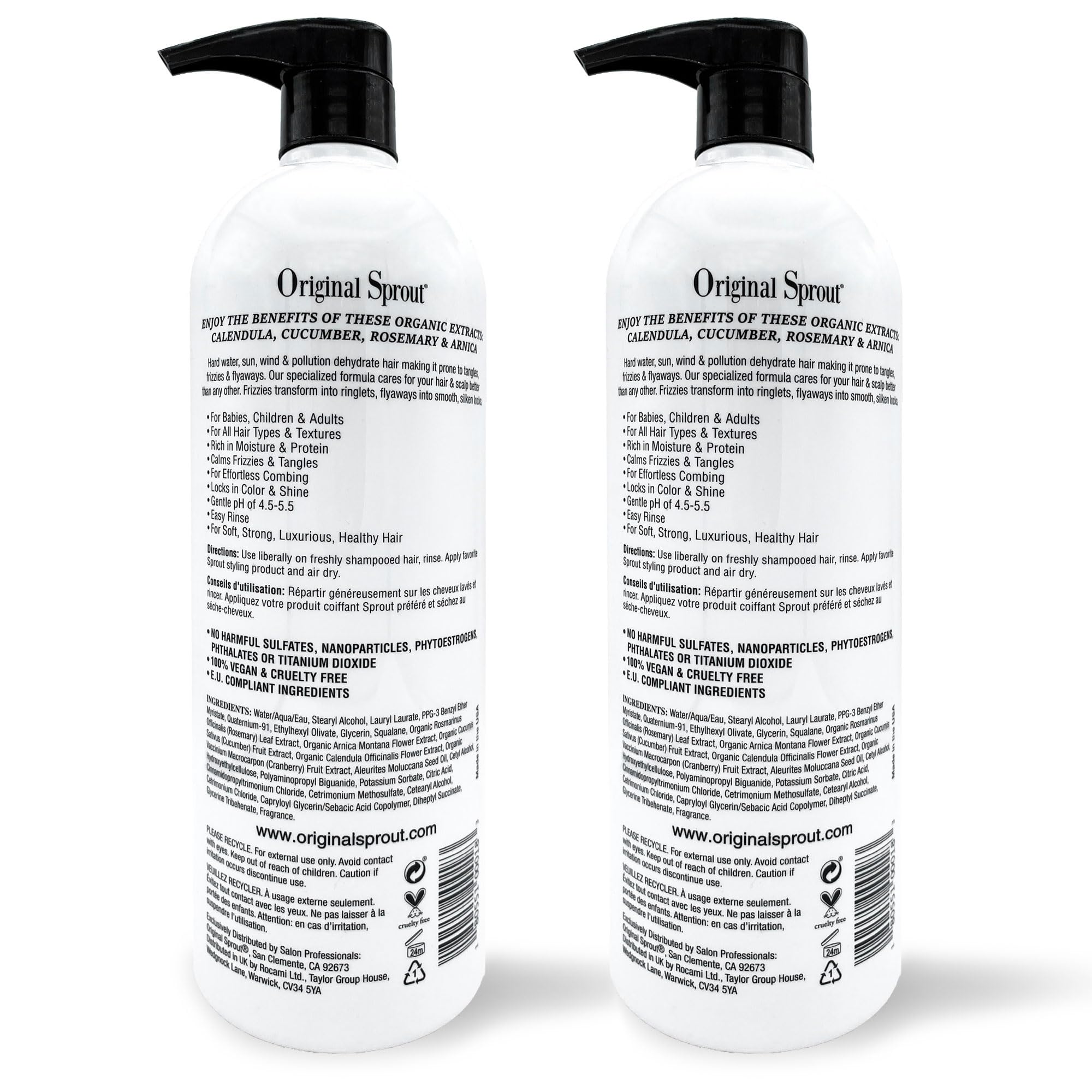 Original Sprout Deep Conditioner label closeup, vegan and cruelty-free formula