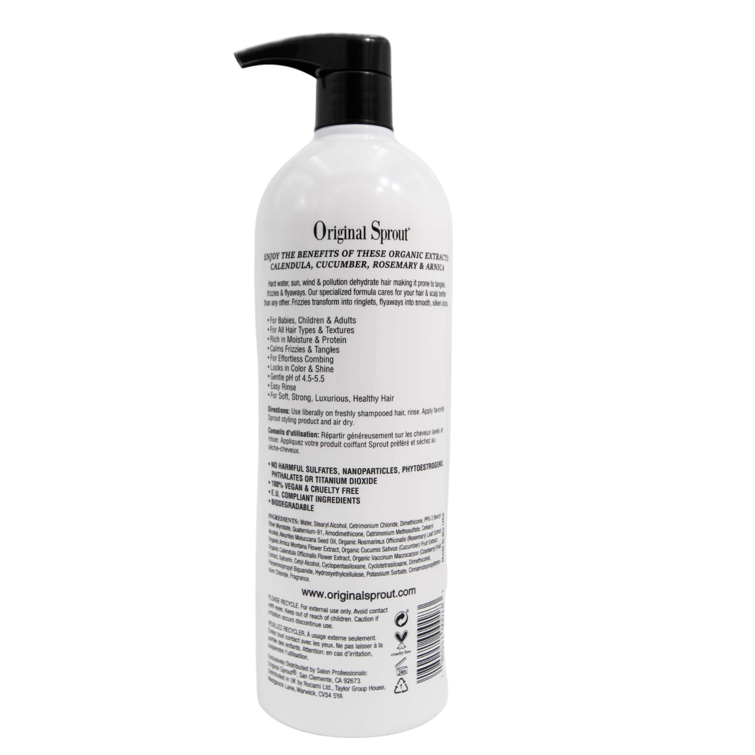 Original Sprout Deep Conditioner label close-up shows vegan formula