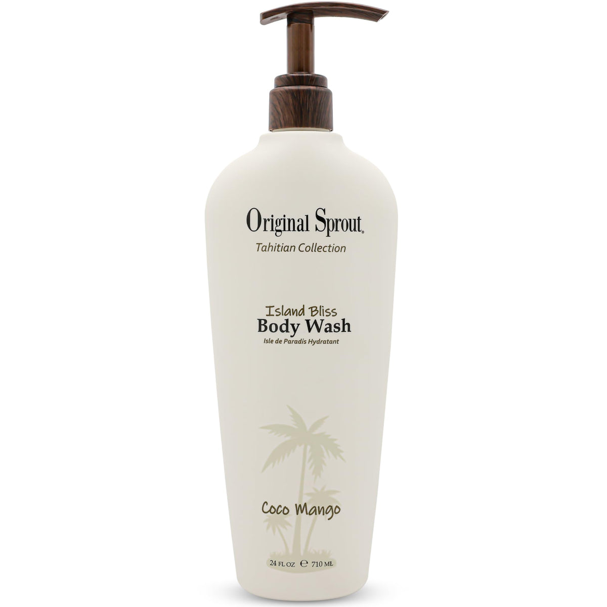 Original Sprout Island Bliss Body Wash bottle on shelf with tropical scent for daily refreshing cleanse.