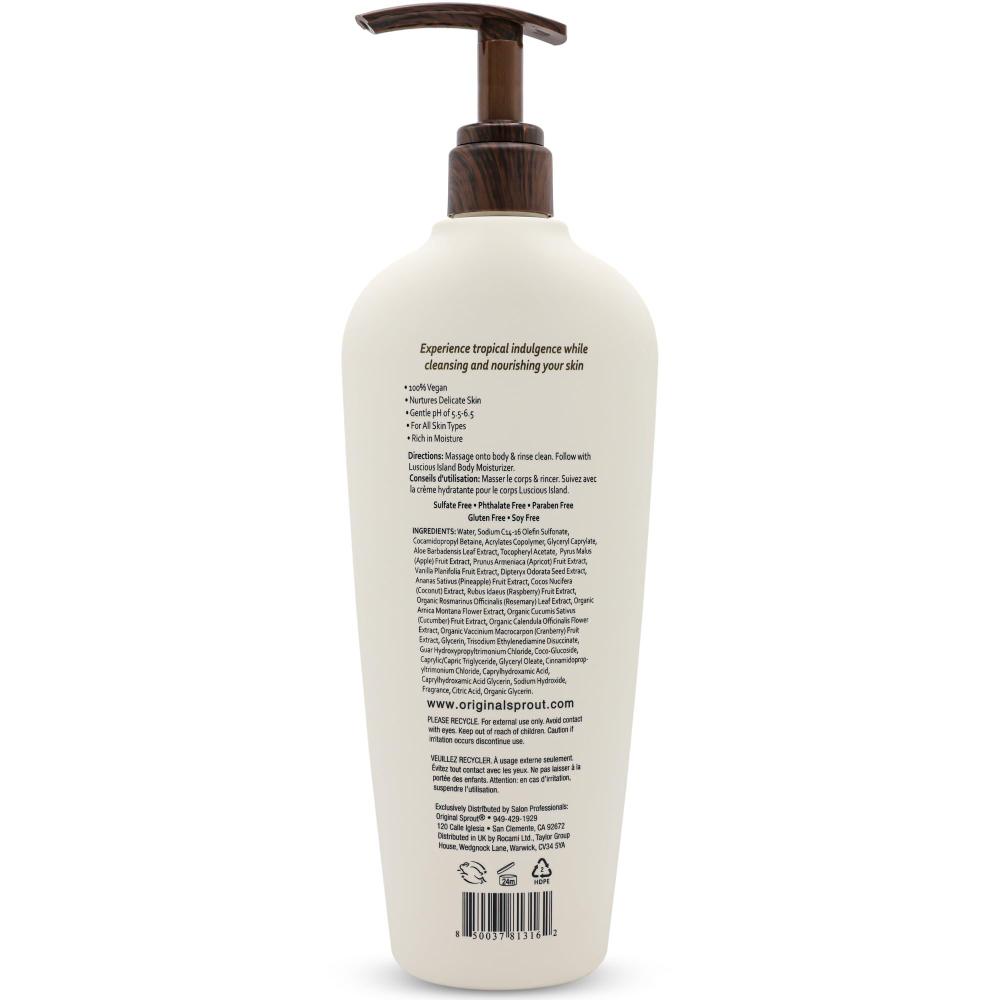 Original Sprout Island Bliss Body Wash made in USA for family care.
