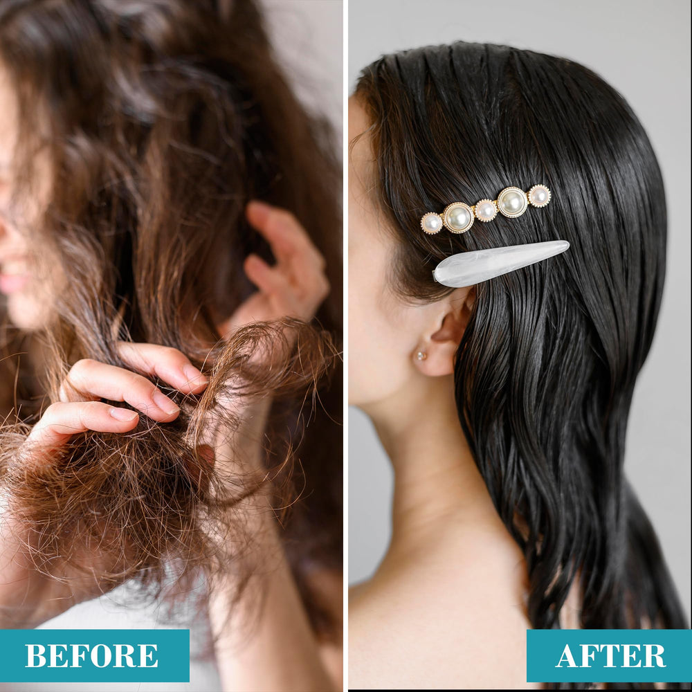 Hair appears shiny and healthy after using Original Sprout Leave-In Conditioner